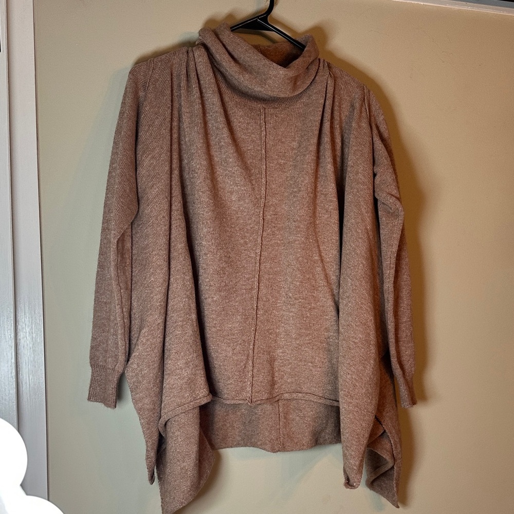 NWOT Pink Lily Poncho Style Cowl Neck Sweater